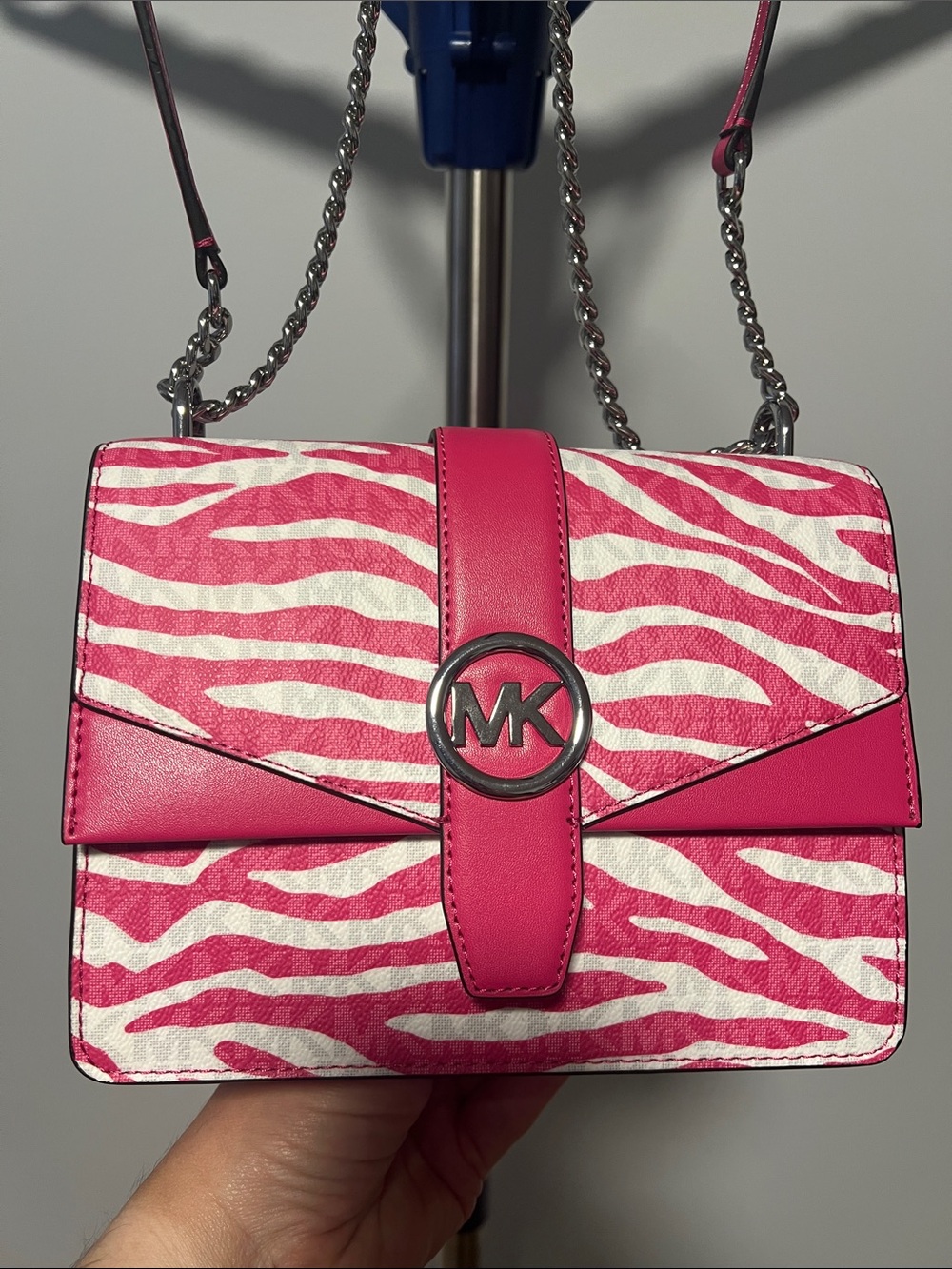 Michael Kors Hot Pink and White Zebra-Print Shoulder Bag - Picture 3 of 13